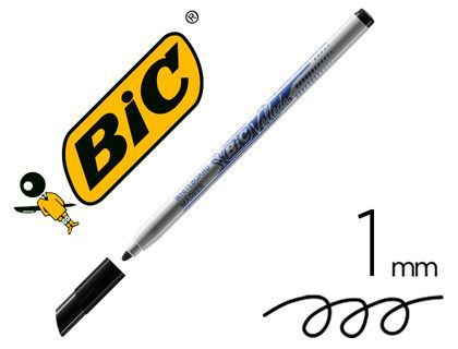 Rotulador bic velleda fino para pizarra negro punta redonda 1 mm