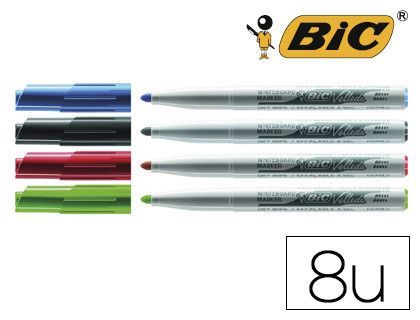 Rotulador bic velleda para pizarra punta redonda 2 mm bolsa de 8 unidades colores surtidos