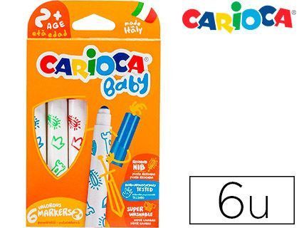 Rotulador carioca baby 2 años caja 6 colores surtidos