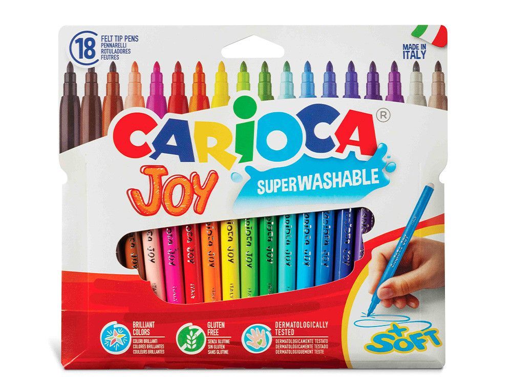 Rotulador carioca joy caja de 18 colores