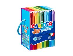 Rotulador carioca joy caja premium con asa 60 unidades colores surtidos