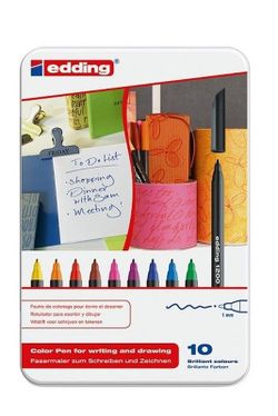 Rotulador EDDING 1200 caja metal 10 colores