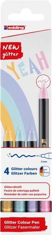 Rotulador Edding 1200 Glitter Pastel PK4