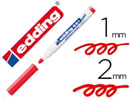 Rotulador edding para pizarra blanca 661 color rojo punta redonda 1-2 mm recargable