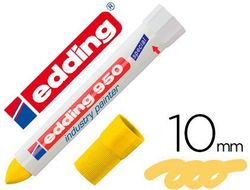 Rotulador edding permanente 950 pasta opaca amarilla punta redonda 10 mm para superficies oxidadas o