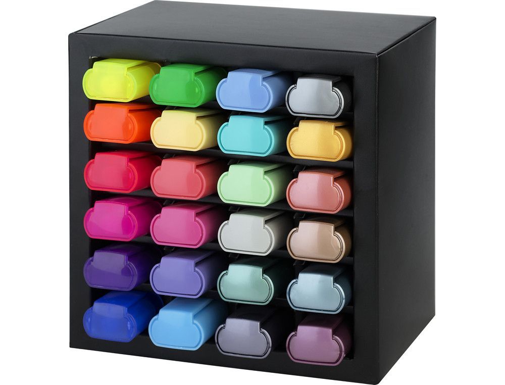 Rotulador faber fluorescente textliner 46 set escritorio de 24 unidades colores surtidos