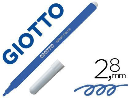 Rotulador giotto turbo color lavable con punta bloqueada unicolor azul oscuro