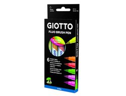 Rotulador giotto turbo soft fluo punta de pincel caja de 6 unidades colores surtidos