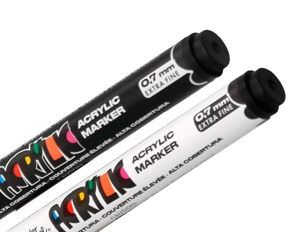 Rotulador liderpapel acrylic base agua todo tipo de superficie punta fina 0,7 mm caja de 4 perfiladores