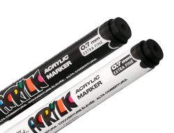 Rotulador liderpapel acrylic base agua todo tipo de superficie punta fina 0,7 mm caja de 4 perfiladores