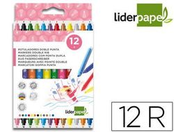 Rotulador Liderpapel Duo Caja 12 Colores