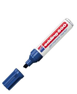 Rotulador permanente EDDING 500 Azul p.biselada