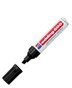 Rotulador permanente EDDING 500 Negro p.biselada