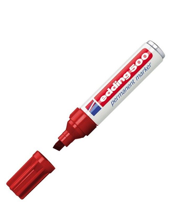 Rotulador permanente EDDING 500 Rojo p.biselada