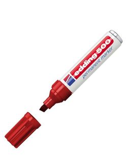 Rotulador permanente EDDING 500 Rojo p.biselada