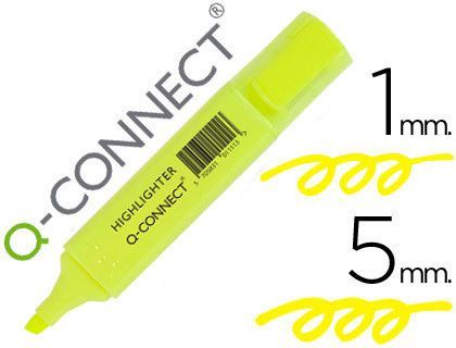 Rotulador Q-Connect Fluorescente Amarillo Punta Biselada