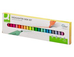 Rotulador q-connect fluorescente punta biselada estuche de sobremesa 23 unidades colores surtidos