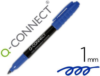 Rotulador Q-Connect para Cd/Dvd Punta Fibra Permanente Azul Punta Redonda 1,0 Mm
