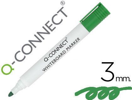 Rotulador Q-Connect Pizarra Blanca Color Verde Punta Redonda 3.0 Mm