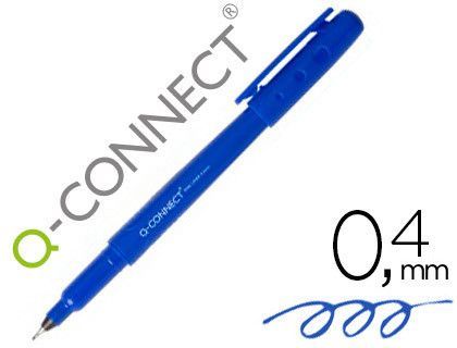 Rotulador Q-Connect Punta de Fibra Fine Liner Azul 0.4 Mm