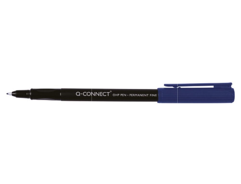 Rotulador q-connect retroproyeccion punta fibra super fina redonda 0.5 mm permanente azul