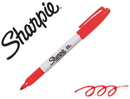 Rotulador sharpie permanente punta fina rojo