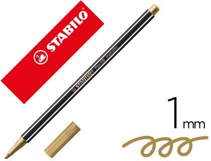 Rotulador stabilo acuarelable pen 68 metalico oro 1 mm