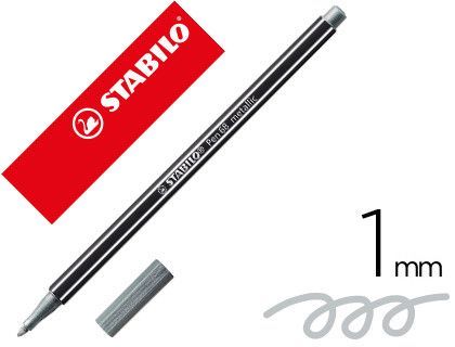 Rotulador stabilo acuarelable pen 68 metalico plata 1 mm