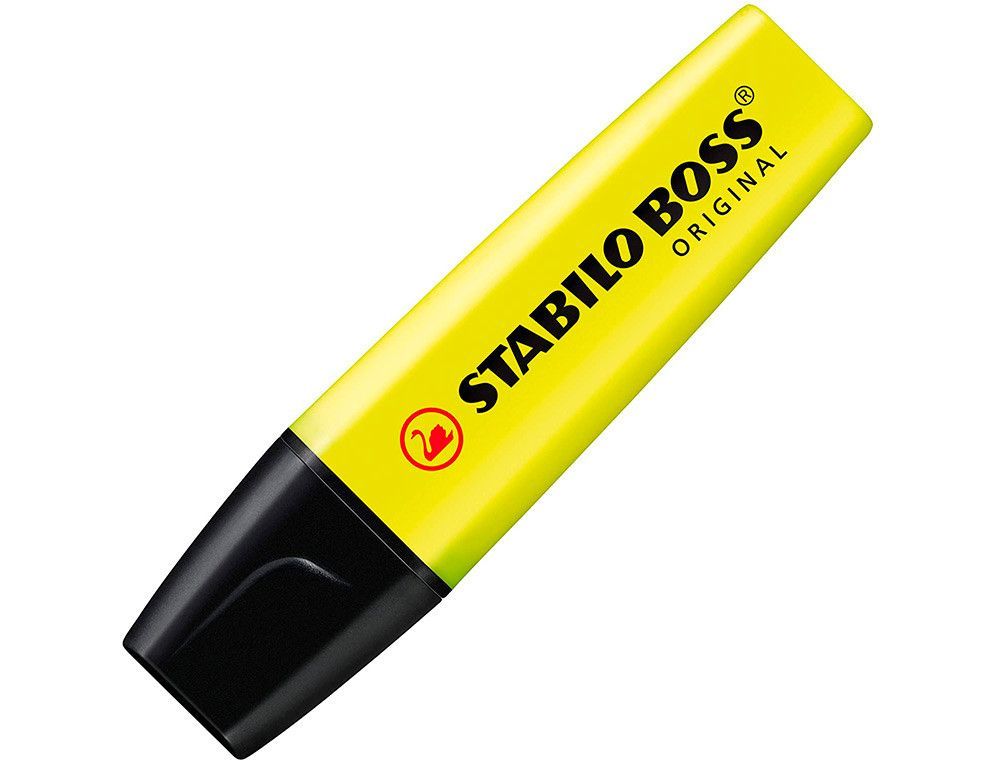 Rotulador stabilo boss fluorescente 70 amarillo estuche de 4 unidades