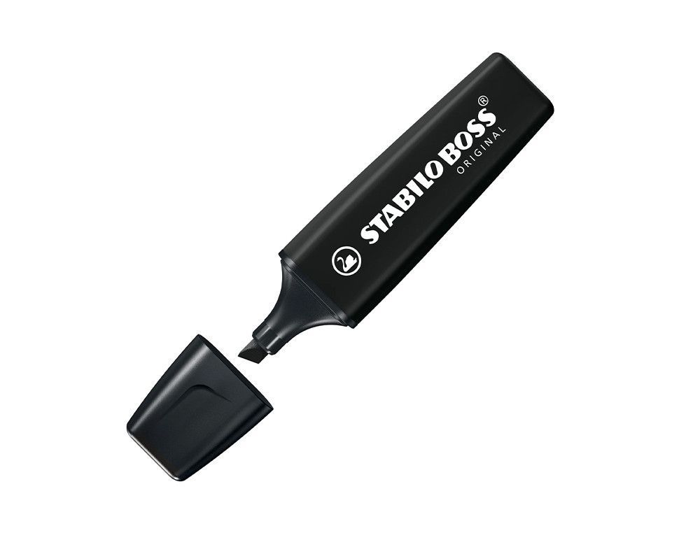 Rotulador stabilo boss pastel fluorescente nature colors negro