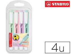 Rotulador stabilo fluorescente swing cool color pastel bolsa de 4 unidades colores surtidos