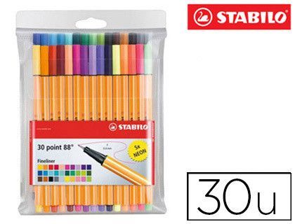 Rotulador Stabilo Point 88 Colores Neon Estuche 25+5 Unidades