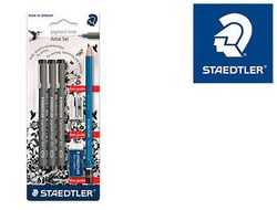 Rotulador staedtler calibrado micrometrico 308 negro blister de 3 und + goma lapiz y sacapuntas de regalo