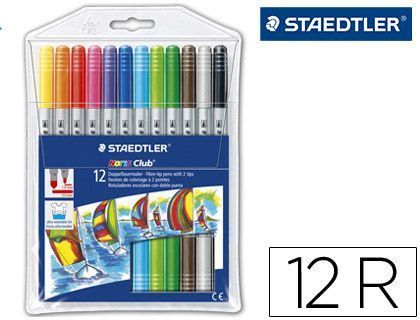 Rotulador Staedtler Noris Club Doble Punta Caja de 12 Colores Surtidos