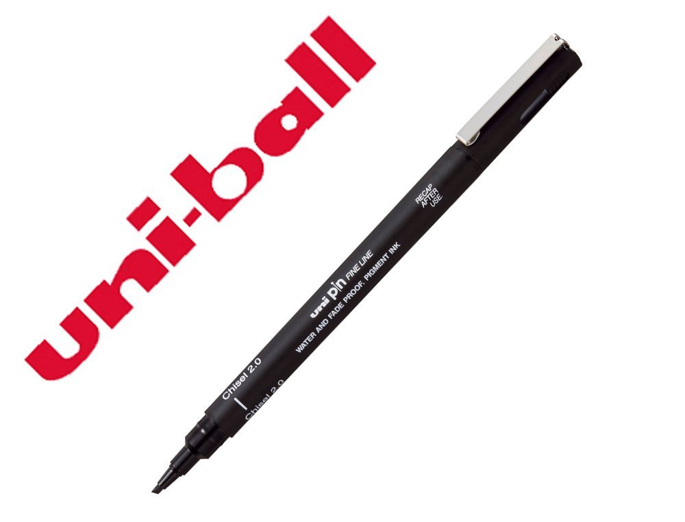 Rotulador uniball pin calibrado punta biselada 2 mm color negro