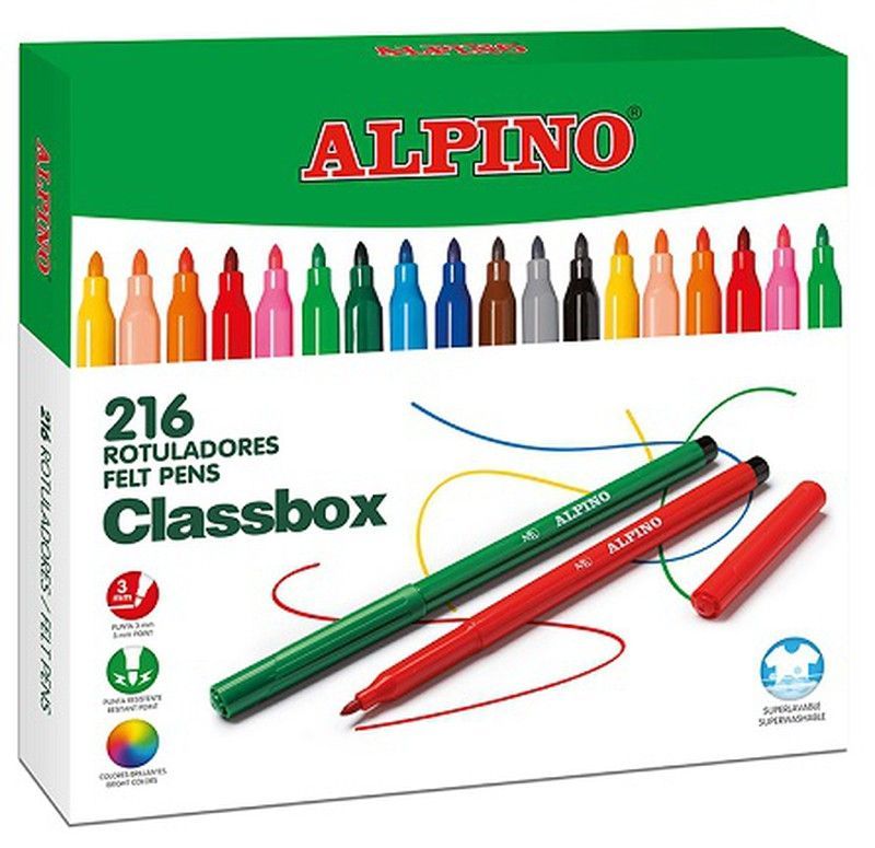 Rotuladores ALPINO Economy pack 216 colores