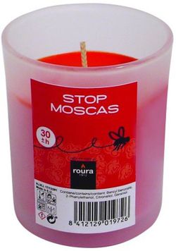 Roura Vela Moscas Vaso Cristal Ger. 30h