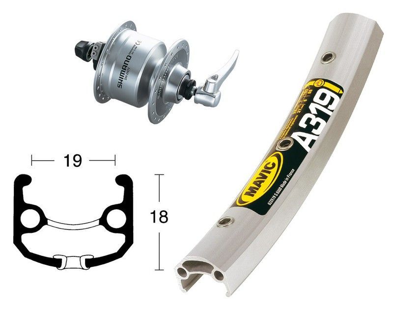 Rueda del. 28x1.75din dh3n72 qr36 mavic a319 radios niro platadd