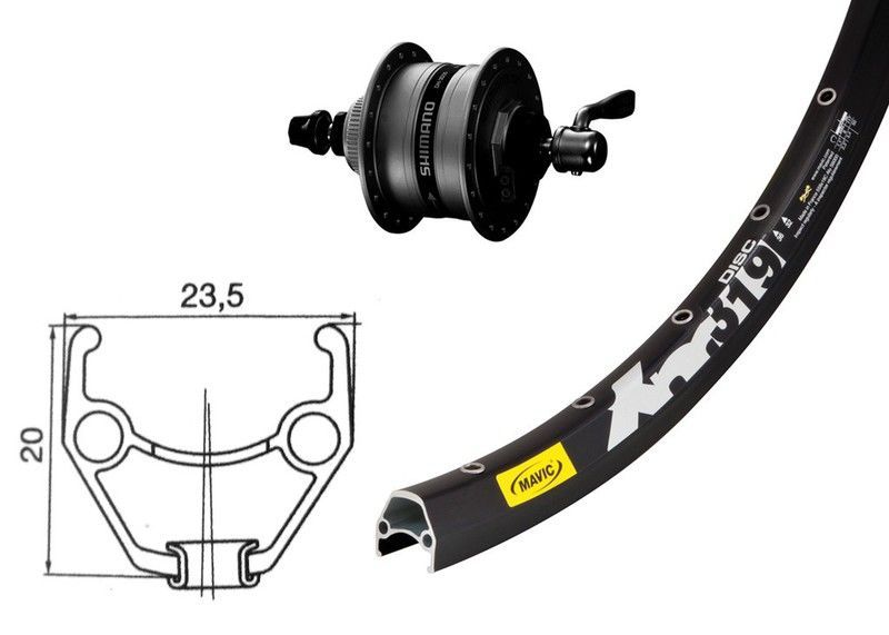 Rueda delantera 26x1.90 winora xm 319 shimano dh 3d35 36 agujeros disco centerlock negro (559-19)