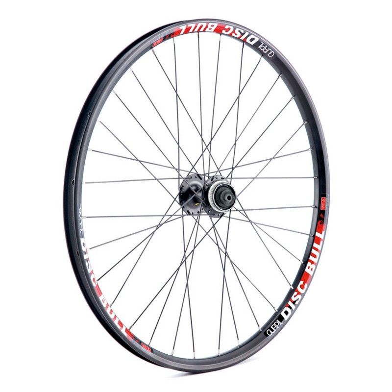 Rueda delantera gurpil 26" disc bull shimano m495 center lock negra