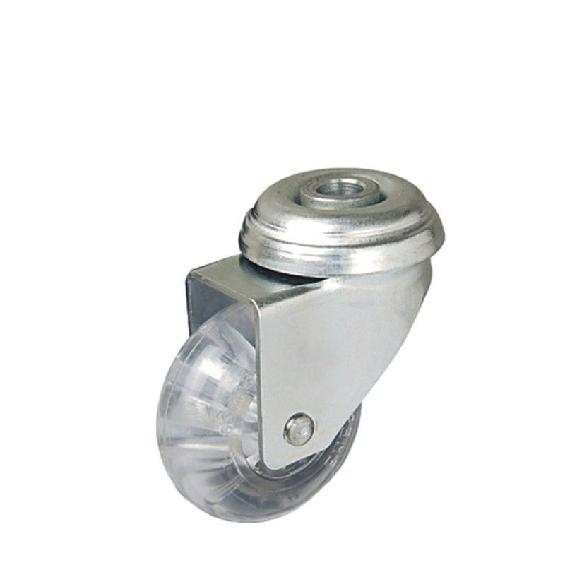 Rueda doméstica AFO serie Cliper. Rueda Poliuret.Transp. 50 Soporte S/F