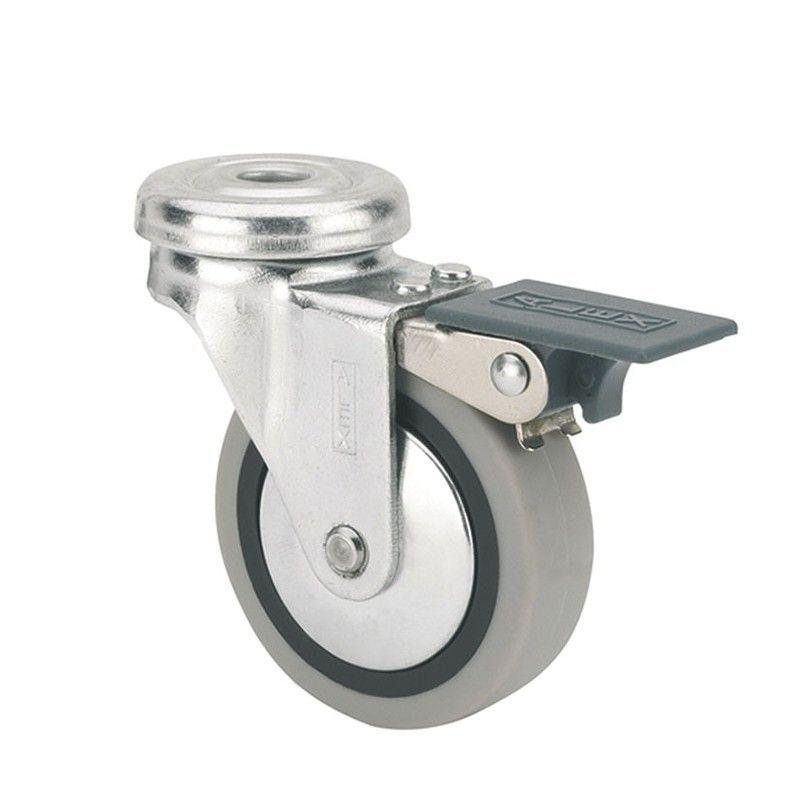 Rueda doméstica ALEX serie B. Rueda Goma Gris Agujero C/Frenoi "B" 60