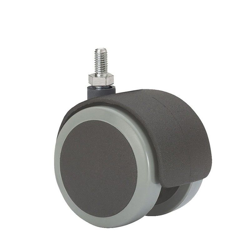 Rueda doméstica ALEX serie DK-DK. Rueda Poliur. Espiga C/Rosca "Dk" 50