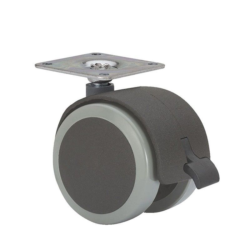 Rueda doméstica ALEX serie DK-DK. Rueda Poliur.Pl.Giratoria C/Freno"Dk" 50