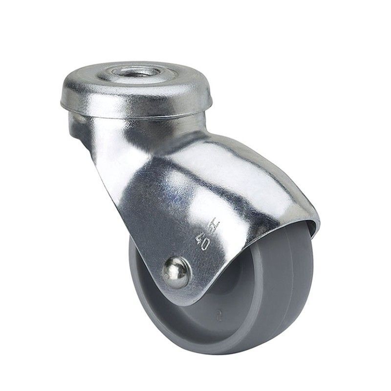 Rueda doméstica ALEX serie H. Rueda Plast.Giratorio 30 C/ Taladro Liso