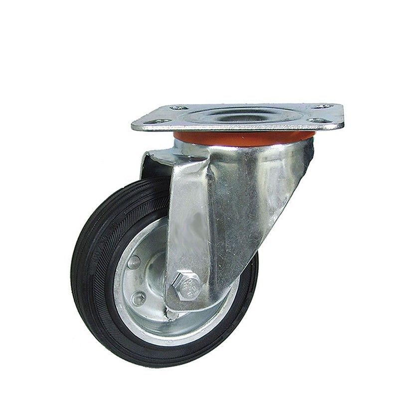 Rueda semi-industrial AFO serie 201 GN. Rueda Goma C/Rodillos Giratoria 100