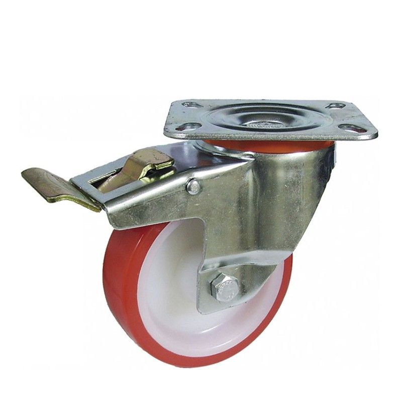 Rueda semi-industrial AFO serie Music POL ROJO. Rueda Pol.Rojo Music Girat.C/Freno 100