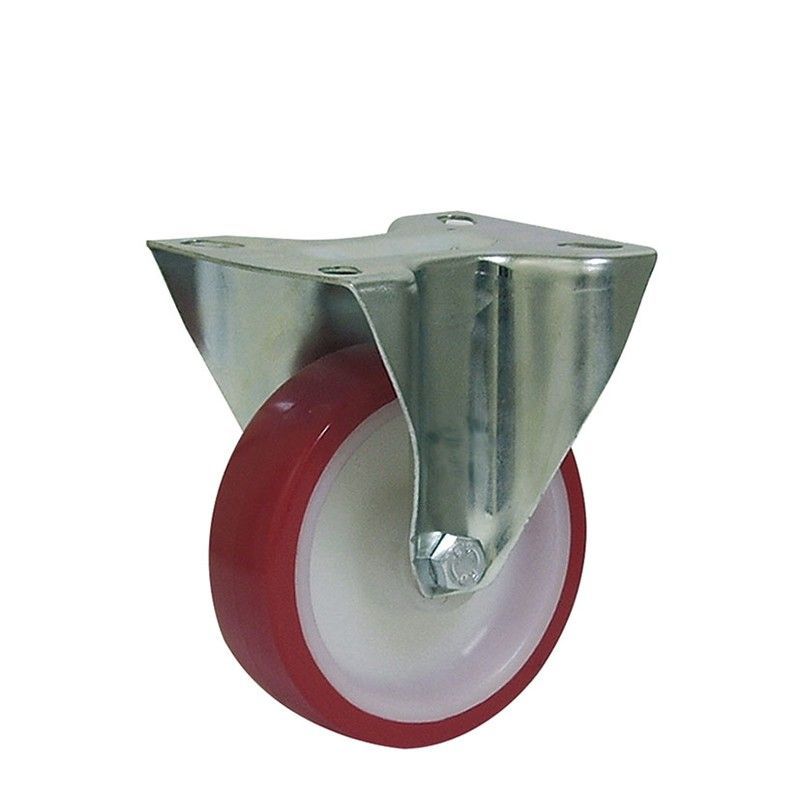 Rueda semi-industrial AFO serie Music POL ROJO. Rueda Poliuretano Rojo Music Fija 80