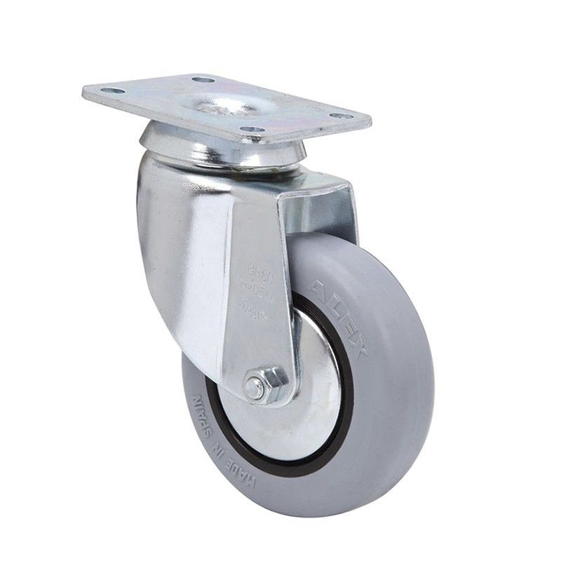 Rueda semi-industrial ALEX serie BH-PGI. Rueda Goma Gris Pletina Gir.80 "Bh-Pgi"