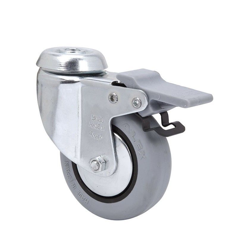 Rueda semi-industrial ALEX serie BH-PGI. Rueda Goma Gris S.Gi.C/Freno 80 "Bh-Pgi"